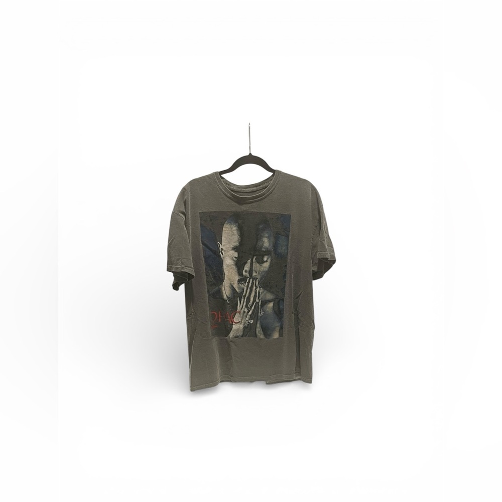 Urban Outfitters 2pac Gray washed distressed Graphic Men's T-Shirt